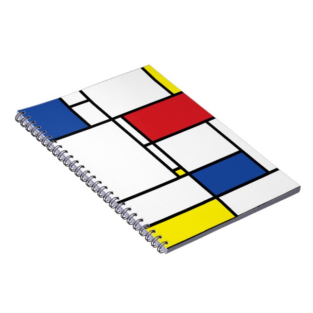 Mondrian Minimalistisk Geometrisk De Stijl Modern  Anteckningsbok (Högra Sidan)