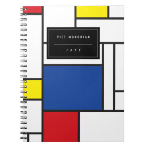 Mondrian Minimalistisk Geometrisk De Stijl Modern Anteckningsbok Med Spiral