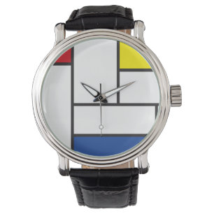 Mondrian Minimalistisk Geometrisk De Stijl Modern Armbandsur