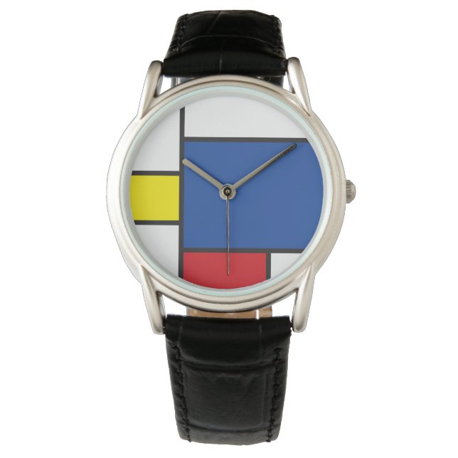Mondrian Minimalistisk Geometrisk De Stijl Modern  Armbandsur (Framsida)