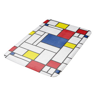 Mondrian Minimalistisk Geometrisk De Stijl Modern Badrumsmatta
