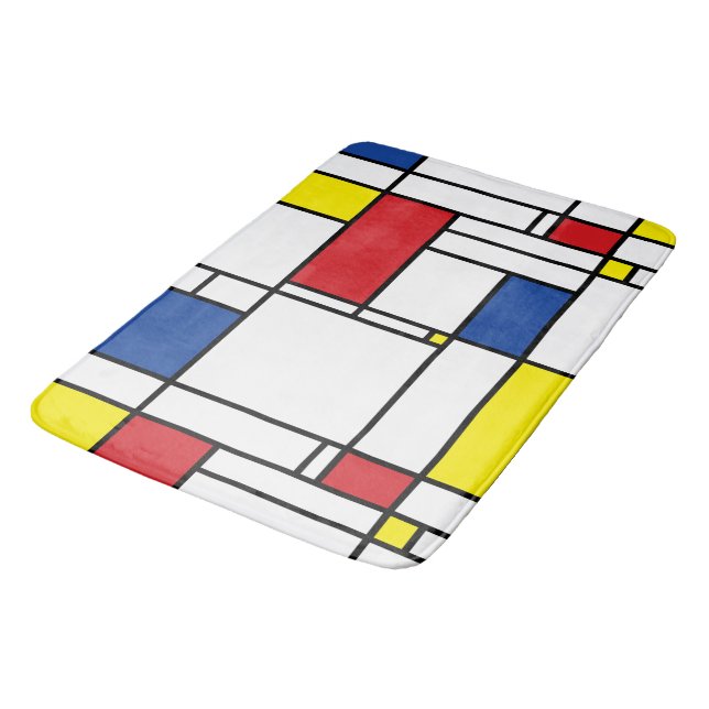 Mondrian Minimalistisk Geometrisk De Stijl Modern  Badrumsmatta (Vinklad)
