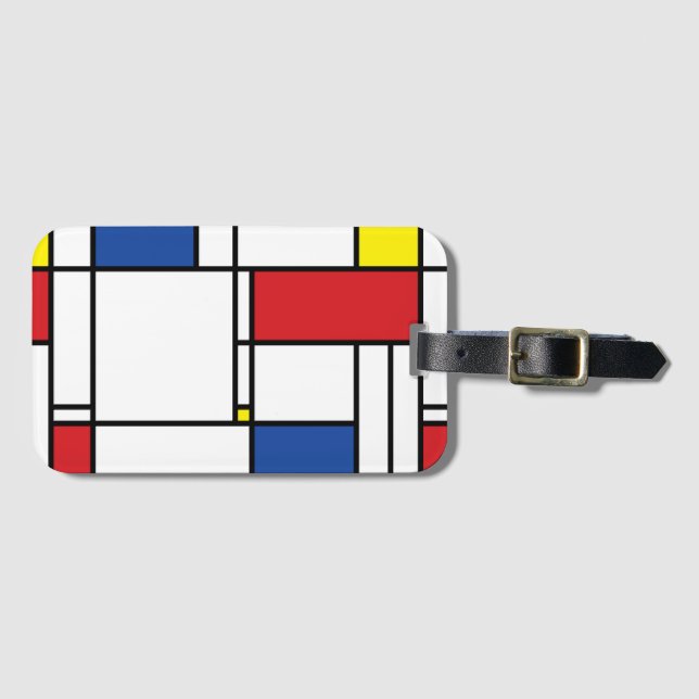 Mondrian Minimalistisk Geometrisk De Stijl Modern  Bagagebricka (Framsida horisontal)