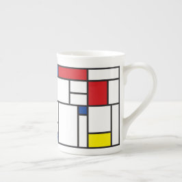 Mondrian Minimalistisk Geometrisk De Stijl Modern  Benporslin Mugg