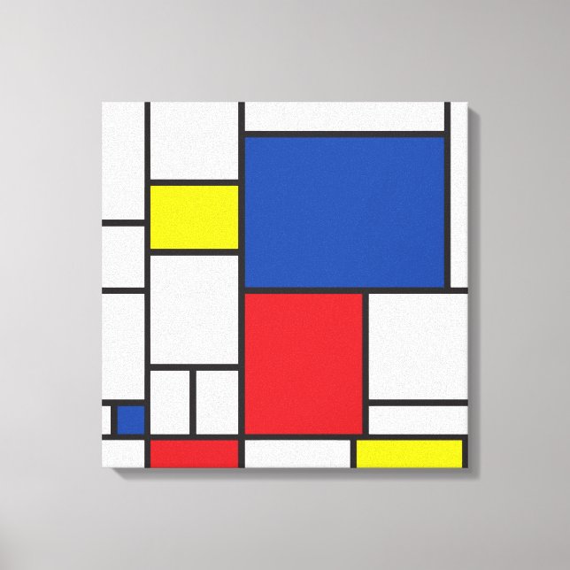 Mondrian Minimalistisk Geometrisk De Stijl Modern  Canvastryck (Framsida)