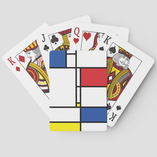 Mondrian Minimalistisk Geometrisk De Stijl Modern  Casinokort (Baksidan)