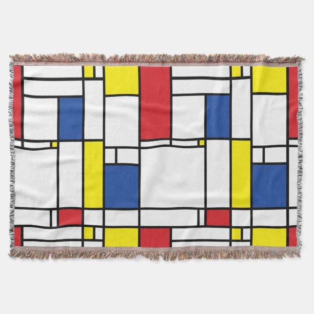 Mondrian Minimalistisk Geometrisk De Stijl Modern  Filt (Framsidan)