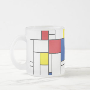 Mondrian Minimalistisk Geometrisk De Stijl Modern Frostad Glasmugg