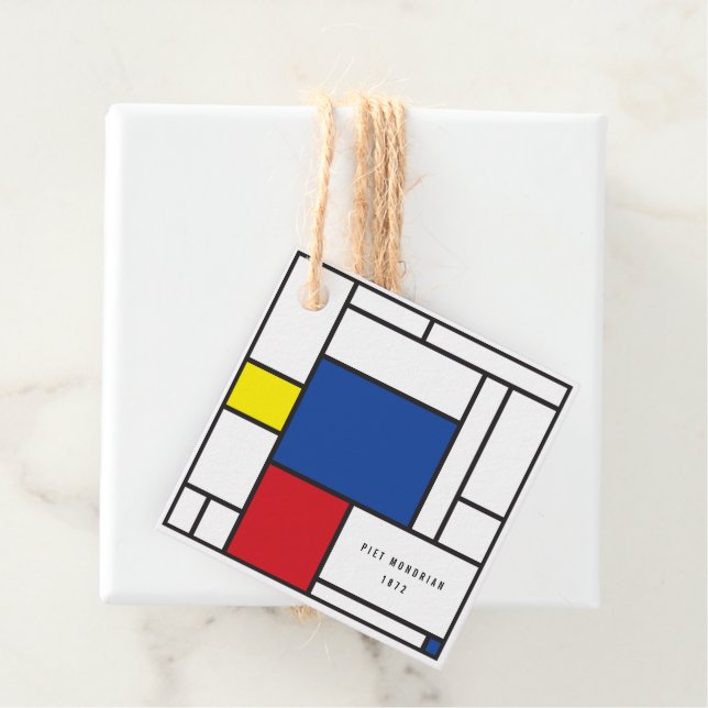 Mondrian Minimalistisk Geometrisk De Stijl Modern  Gåvor Etiketter (På plats)
