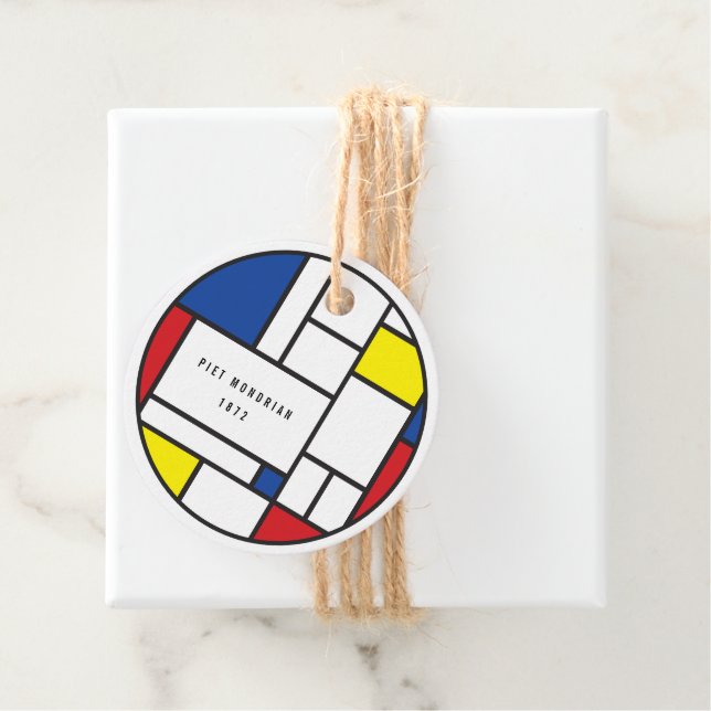 Mondrian Minimalistisk Geometrisk De Stijl Modern  Gåvor Etiketter (På plats)