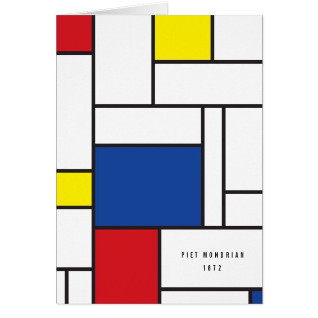 Mondrian Minimalistisk Geometrisk De Stijl Modern  Hälsningskort (Framsidan)