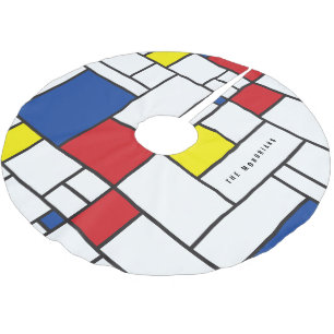 Mondrian Minimalistisk Geometrisk De Stijl Modern Julgransmatta Borstad Polyester