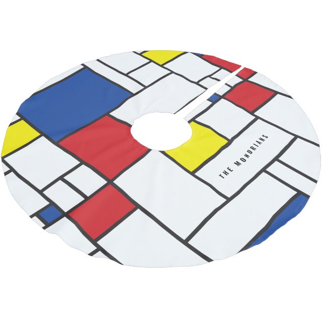 Mondrian Minimalistisk Geometrisk De Stijl Modern  Julgransmatta Borstad Polyester (Vinklad)