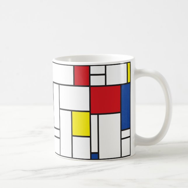 Mondrian Minimalistisk Geometrisk De Stijl Modern  Kaffemugg (Höger)