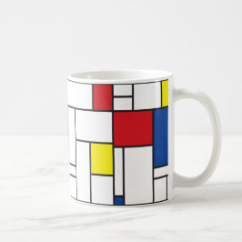 Mondrian Minimalistisk Geometrisk De Stijl Modern Kaffemugg