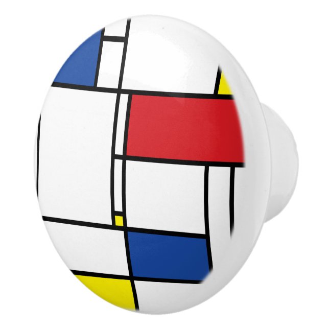 Mondrian Minimalistisk Geometrisk De Stijl Modern  Knopp (Höger)