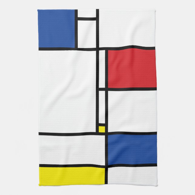 Mondrian Minimalistisk Geometrisk De Stijl Modern  Kökshandduk (Vertikal)