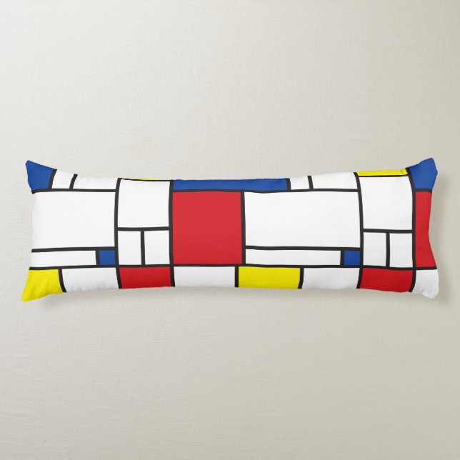 Mondrian Minimalistisk Geometrisk De Stijl Modern  Kroppskudde (Framsidan)