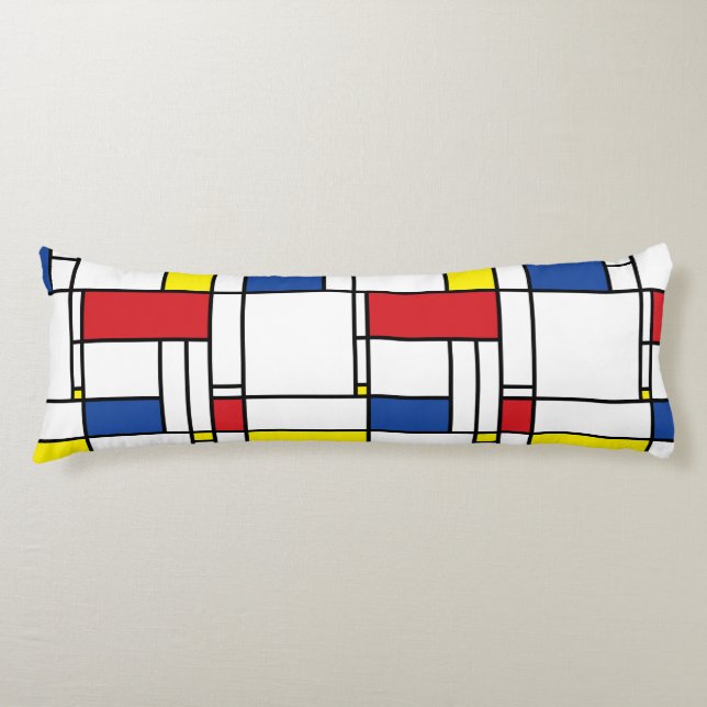 Mondrian Minimalistisk Geometrisk De Stijl Modern  Kroppskudde (Framsidan)