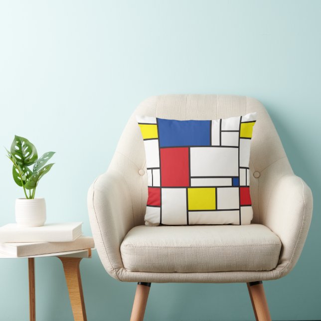 Mondrian Minimalistisk Geometrisk De Stijl Modern  Kudde (Stol)