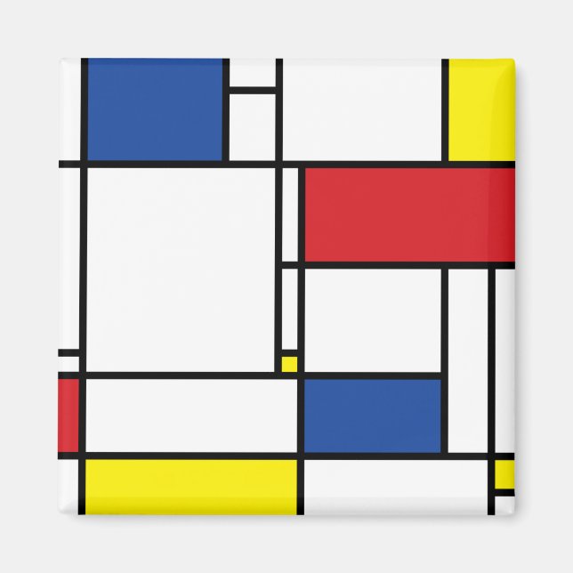 Mondrian Minimalistisk Geometrisk De Stijl Modern  Magnet (Framsidan)