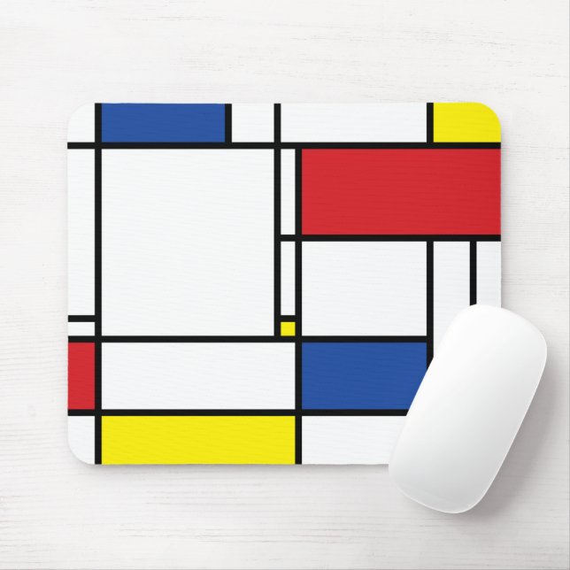 Mondrian Minimalistisk Geometrisk De Stijl Modern  Musmatta (Med mus)