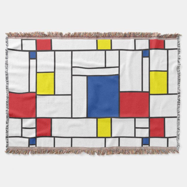 Mondrian Minimalistisk Geometrisk De Stijl Modern  Mysfilt (Framsidan)