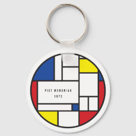 Mondrian Minimalistisk Geometrisk De Stijl Modern  Nyckelring