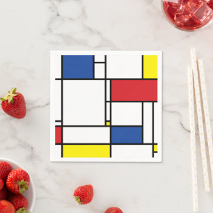 Mondrian Minimalistisk Geometrisk De Stijl Modern Pappersservett