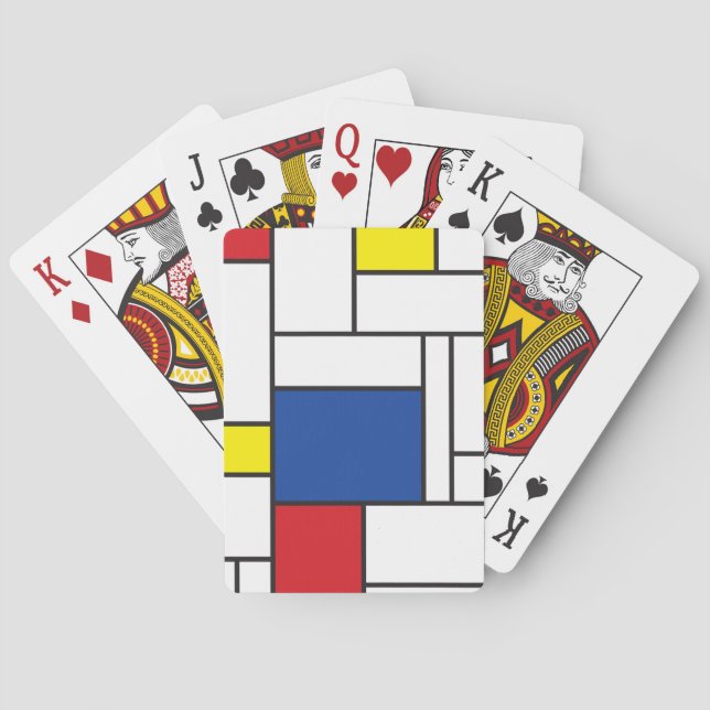 Mondrian Minimalistisk Geometrisk De Stijl Modern  Spel Kort (Baksidan)