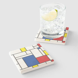 Mondrian Minimalistisk Geometrisk De Stijl Modern  Stenunderlägg