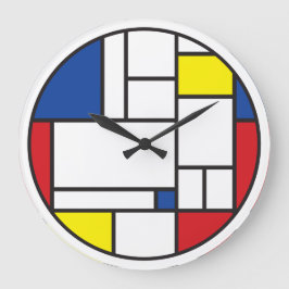 Mondrian Minimalistisk Geometrisk De Stijl Modern  Stor Klocka