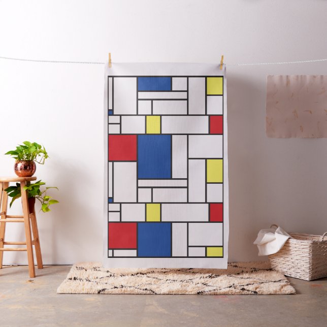 Mondrian Minimalistisk Geometrisk De Stijl Modern  Tyg (In Situ)