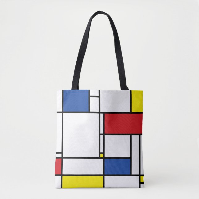 Mondrian Minimalistisk Geometrisk De Stijl Modern  Tygkasse (Framsida)