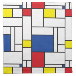 Mondrian Minimalistisk Geometrisk De Stijl Modern  Tygservett