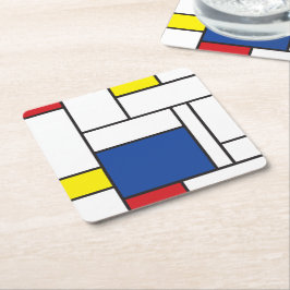 Mondrian Minimalistisk Geometrisk De Stijl Modern  Underlägg Papper Kvadrat