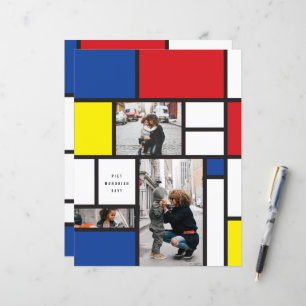 Mondrian Minimalistisk Modern Konst 3 Foto Pappers