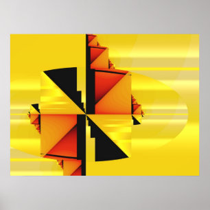 Mondrian Modern Abstrakt Fractal Art Poster