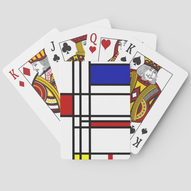 Mondrian modern konst casinokort (Baksidan)