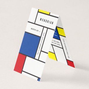 Mondrian Modern konst De Stijl Minimalistisk Abstr Visitkort