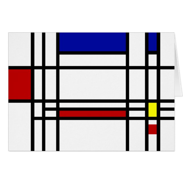 Mondrian modern konst OBS kort (Framsidan Horizontal)