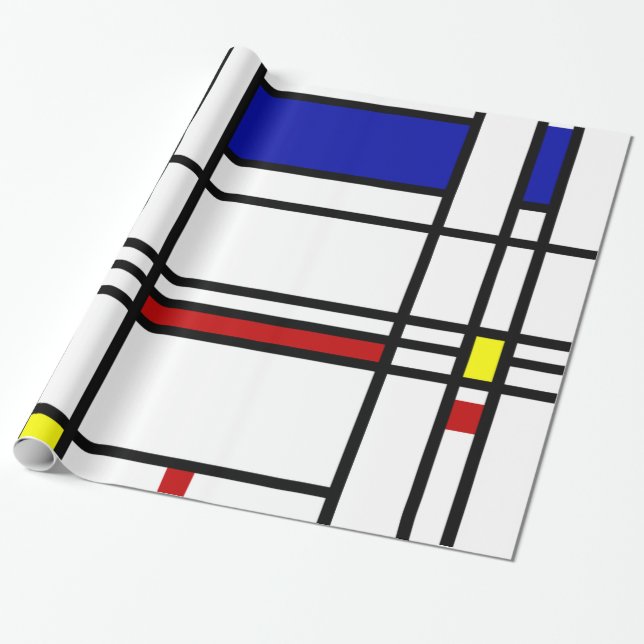 Mondrian modern konst presentpapper (Utrullad)