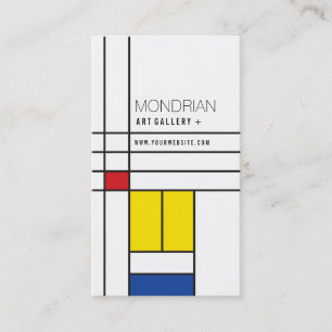 Mondrian modern konstDe Stijl Minimalist abstrakt Visitkort