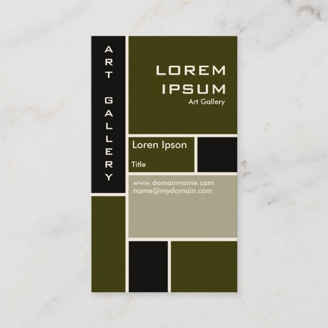 Mondrian - Murky Grönt (Cream Card) Visitkort (Framsida)