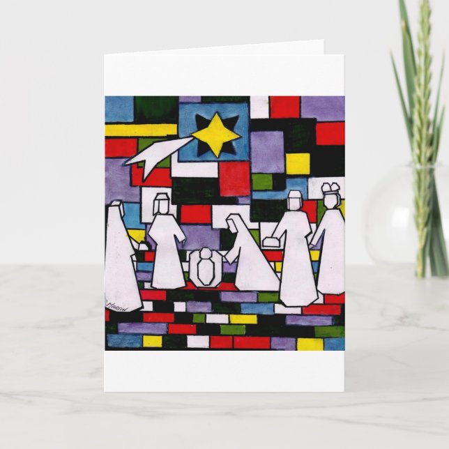 Mondrian Nativity - De Stijl - Neoplasticism Helgkort (Framsida)