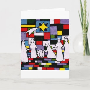 Mondrian Nativity - De Stijl - Neoplasticism Helgkort