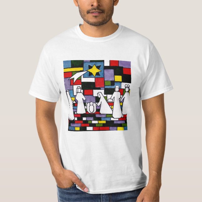 Mondrian Nativity - De Stijl - Neoplasticism T Shirt (Framsida)