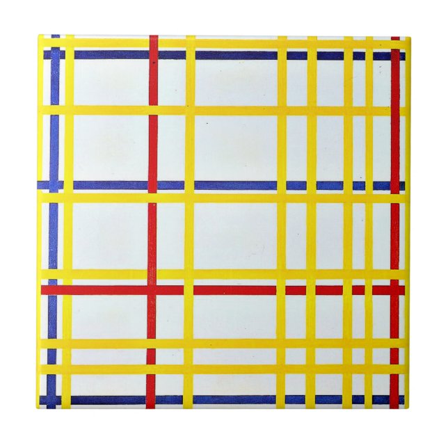 Mondrian - New York City I, abstrakt art Kakelplatta (Framsidan)