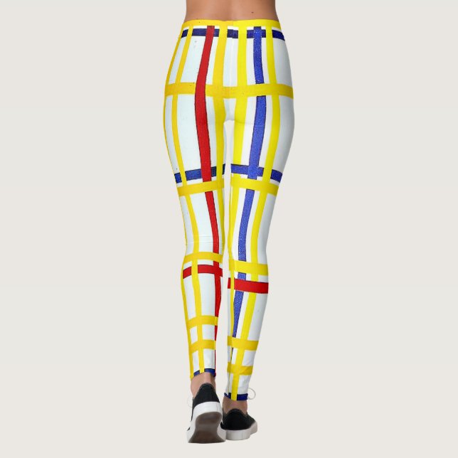Mondrian - New York City I, abstrakt art Leggings (Baksida)