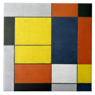 Mondrian - nr VI, sammansättning nr II Kakelplatta